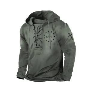 1776 USA GRAPHIC PULLOVER BANDAGE HOODIE