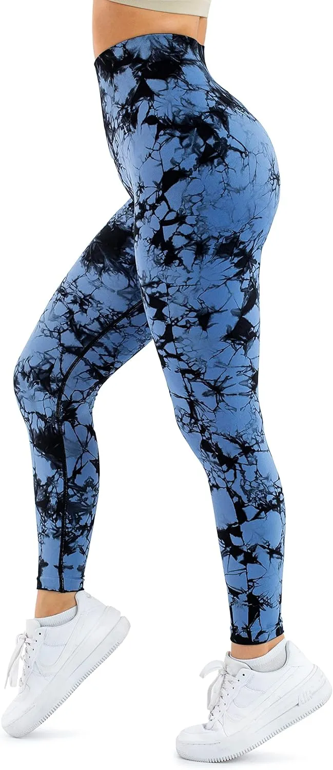 A AGROSTE Women Seamless Workout Leggings with Pockets Scrunch Butt Lifting Gym Leggings High Waisted Yoga Pants