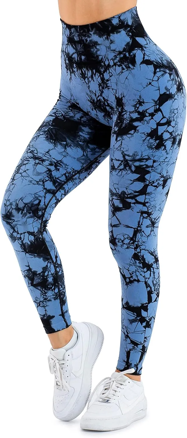 A AGROSTE Women Seamless Workout Leggings with Pockets Scrunch Butt Lifting Gym Leggings High Waisted Yoga Pants