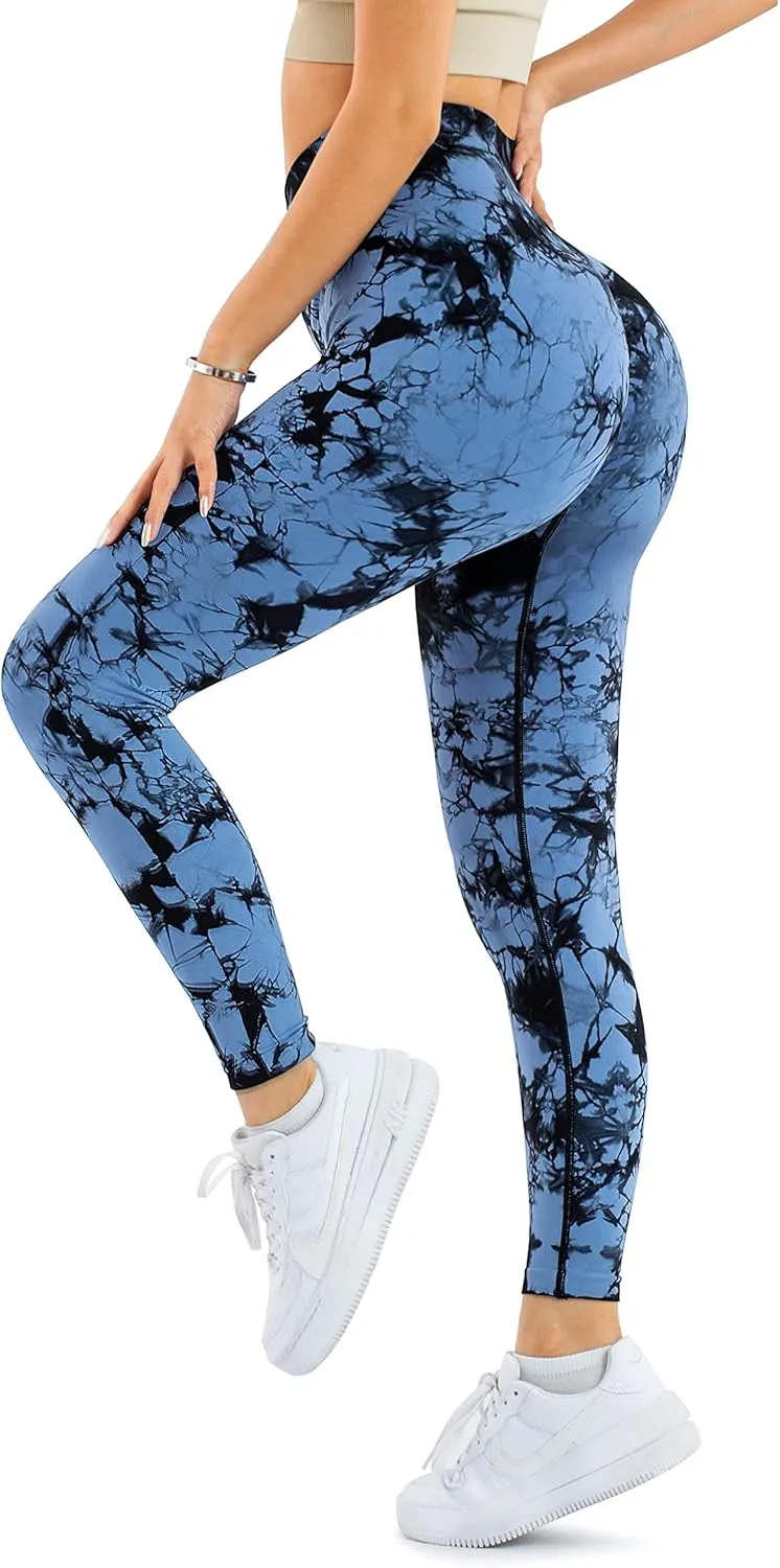 A AGROSTE Women Seamless Workout Leggings with Pockets Scrunch Butt Lifting Gym Leggings High Waisted Yoga Pants