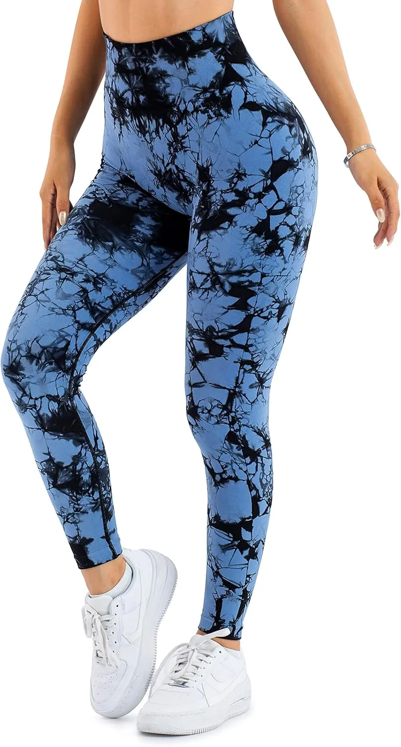 A AGROSTE Women Seamless Workout Leggings with Pockets Scrunch Butt Lifting Gym Leggings High Waisted Yoga Pants