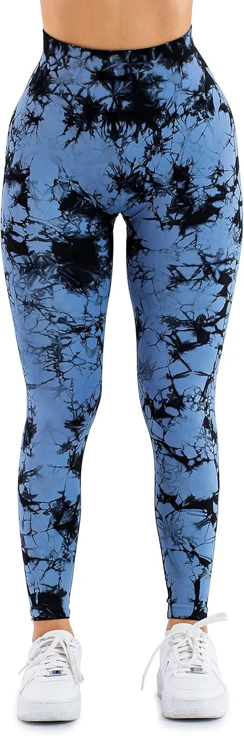 A AGROSTE Women Seamless Workout Leggings with Pockets Scrunch Butt Lifting Gym Leggings High Waisted Yoga Pants