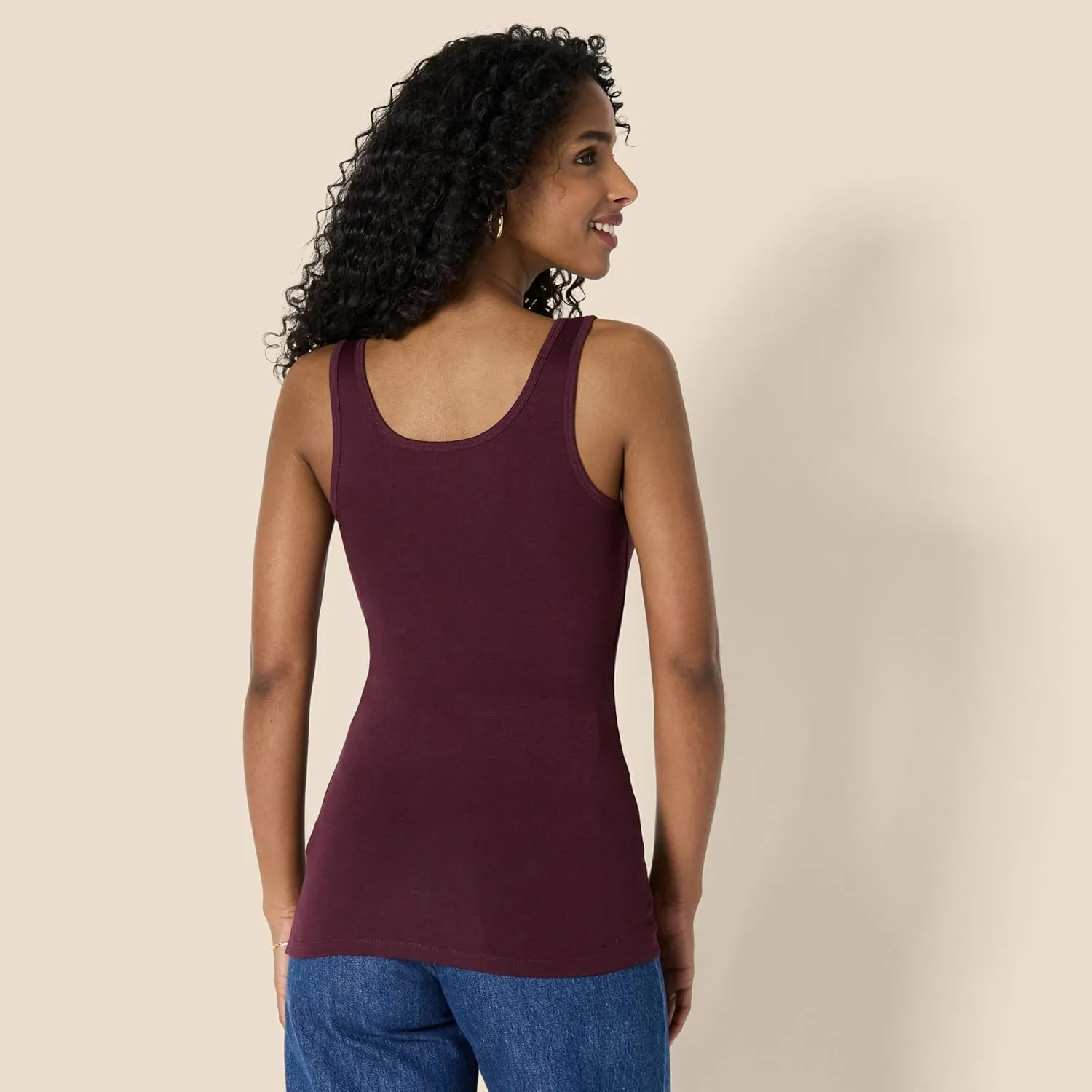 Amazon Essentials Women's Slim-Fit Tank, Pack of 4