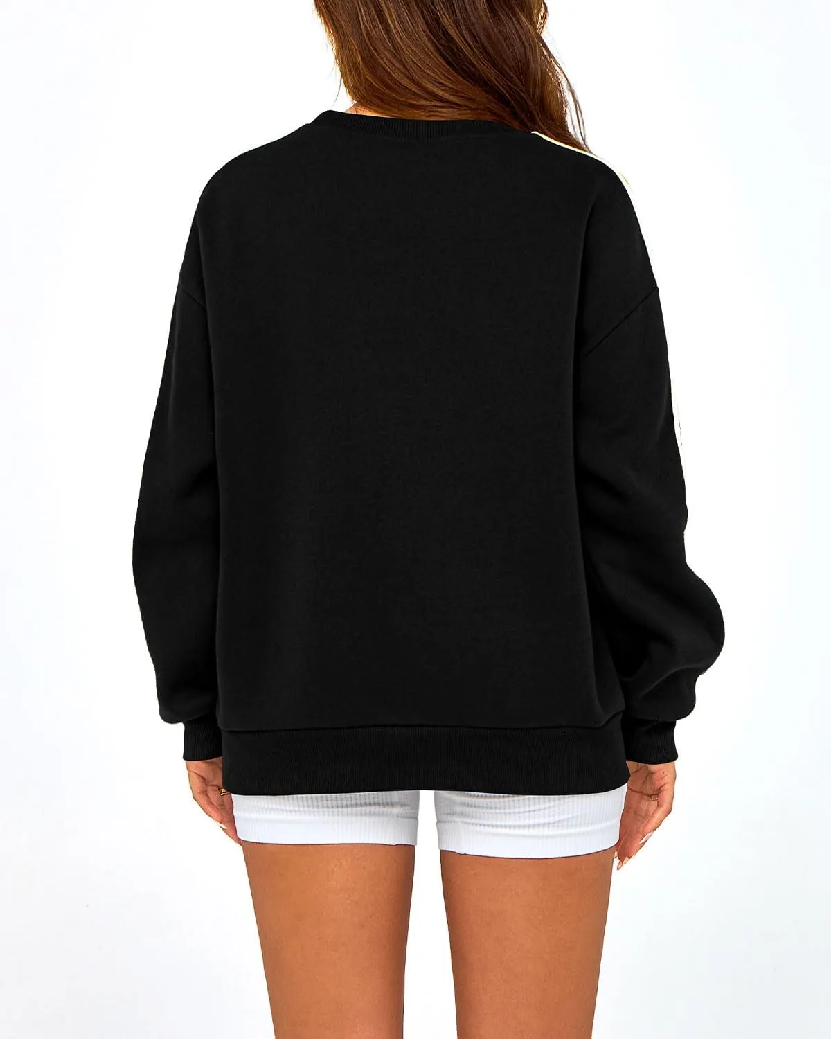 Amkoyam Womens Oversized Sweatshirts 2024 Casual Fall Crew Neck Color Block Long Sleeve Loose Pullover Top Y2K Clothes