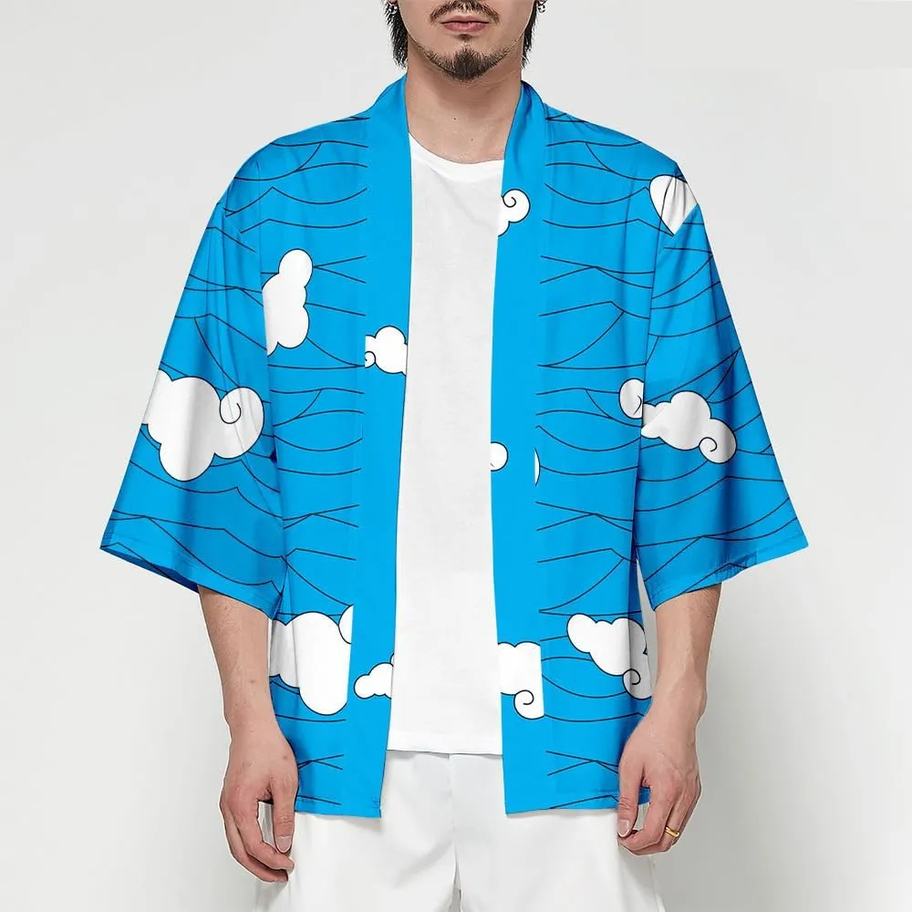 Anime Cosplay Costume Kimono Cardigan Kamado Nezuko Tanjirou Zenitsu Giyuu Cloak Cape Kimono Robe Outfit Halloween