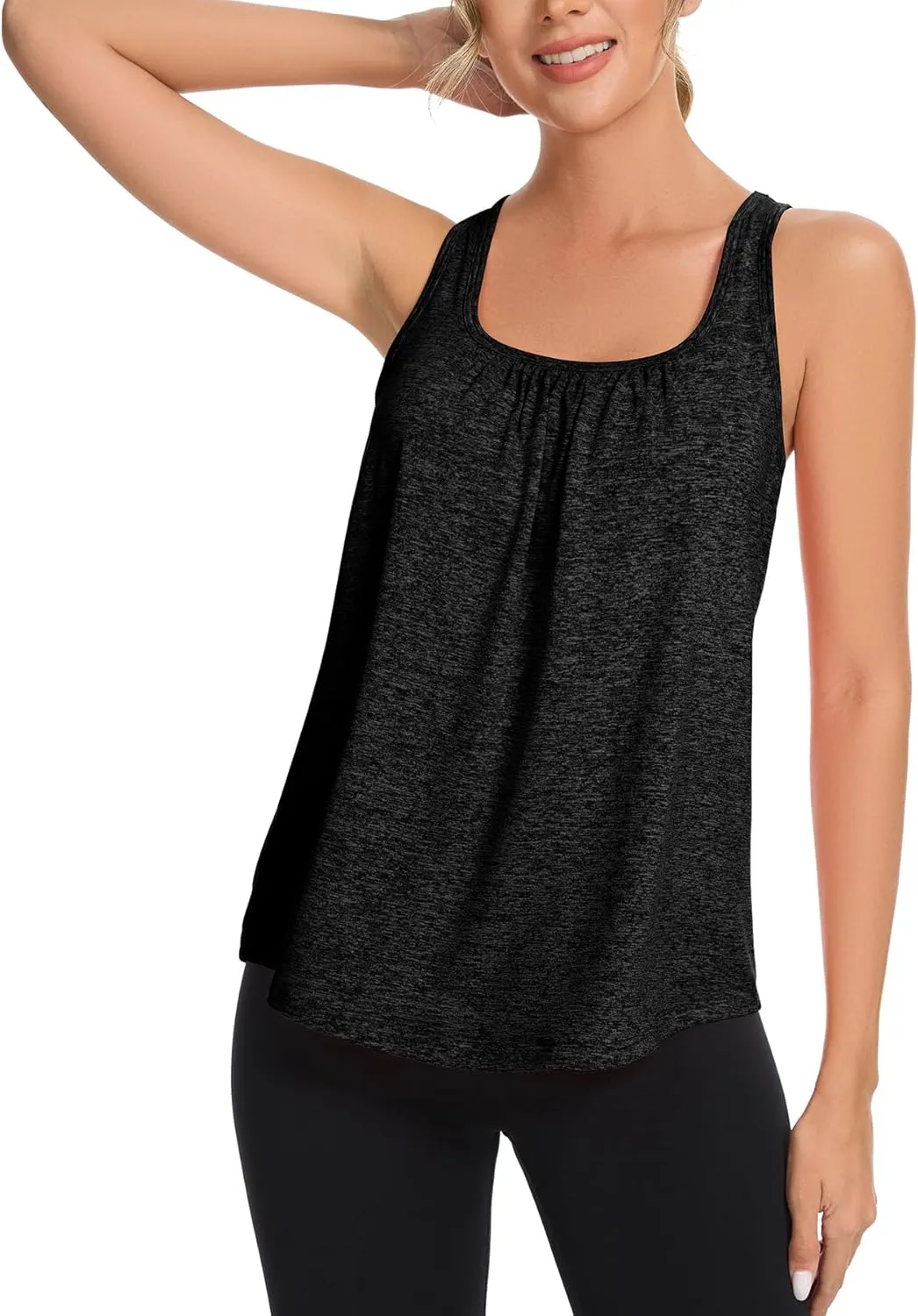 ANYFITTING Built in Bra Tank Tops for Women Workout Loose Fit Yoga Camisoles