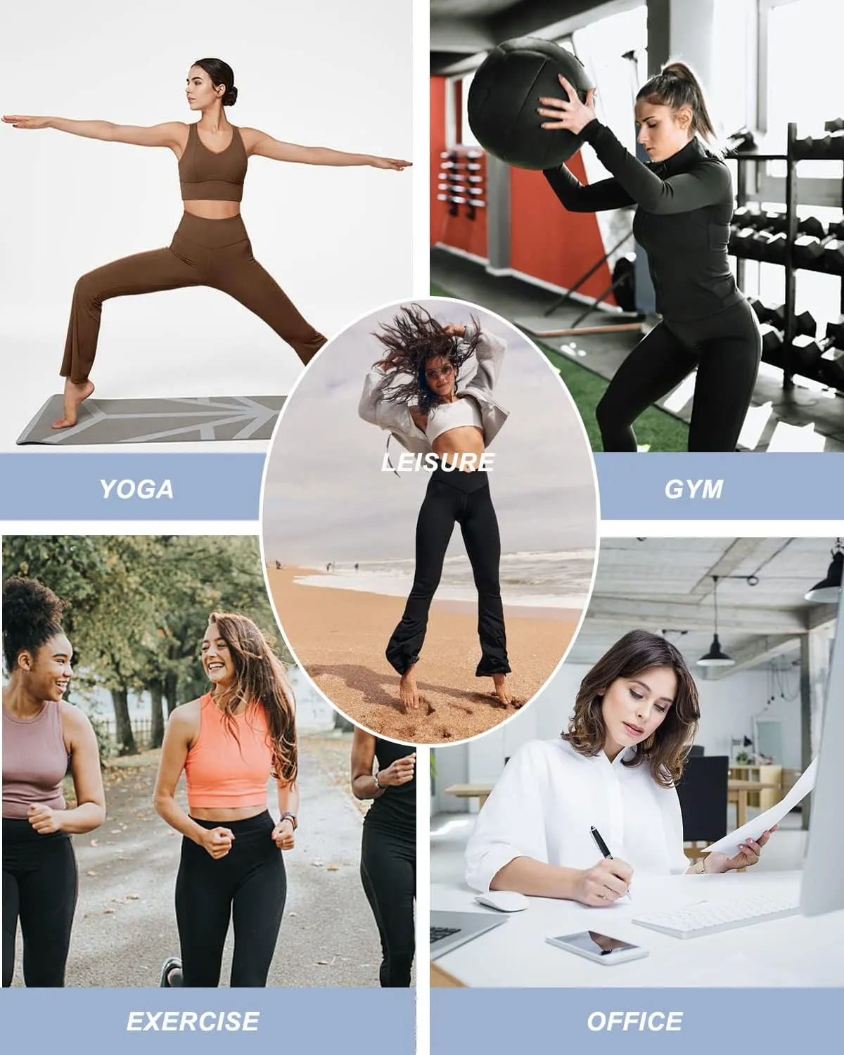 Aoliks Crossover Flare Leggings for Women,High Waisted Bootcut Yoga Pants Workout Bell Bottom Leggings