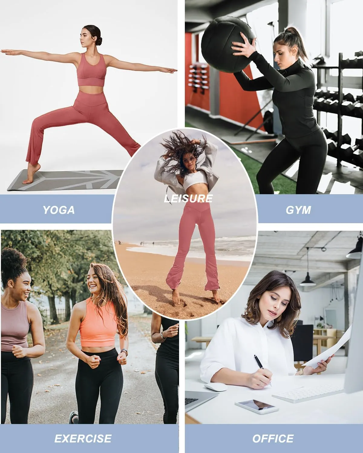 Aoliks Crossover Flare Leggings for Women,High Waisted Bootcut Yoga Pants Workout Bell Bottom Leggings