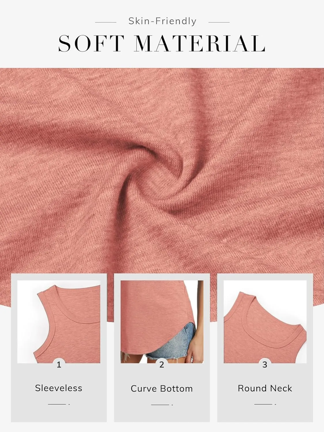 ATHMILE Womens Loose Fit Casual Flowy Tank Tops Round Neck Trendy Sleeveless Summer Beach Clothes Outfits