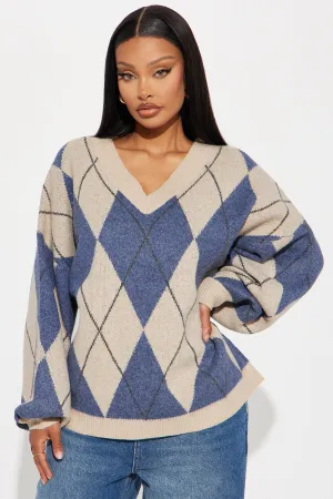 Aulina Argyle Sweater - Tan