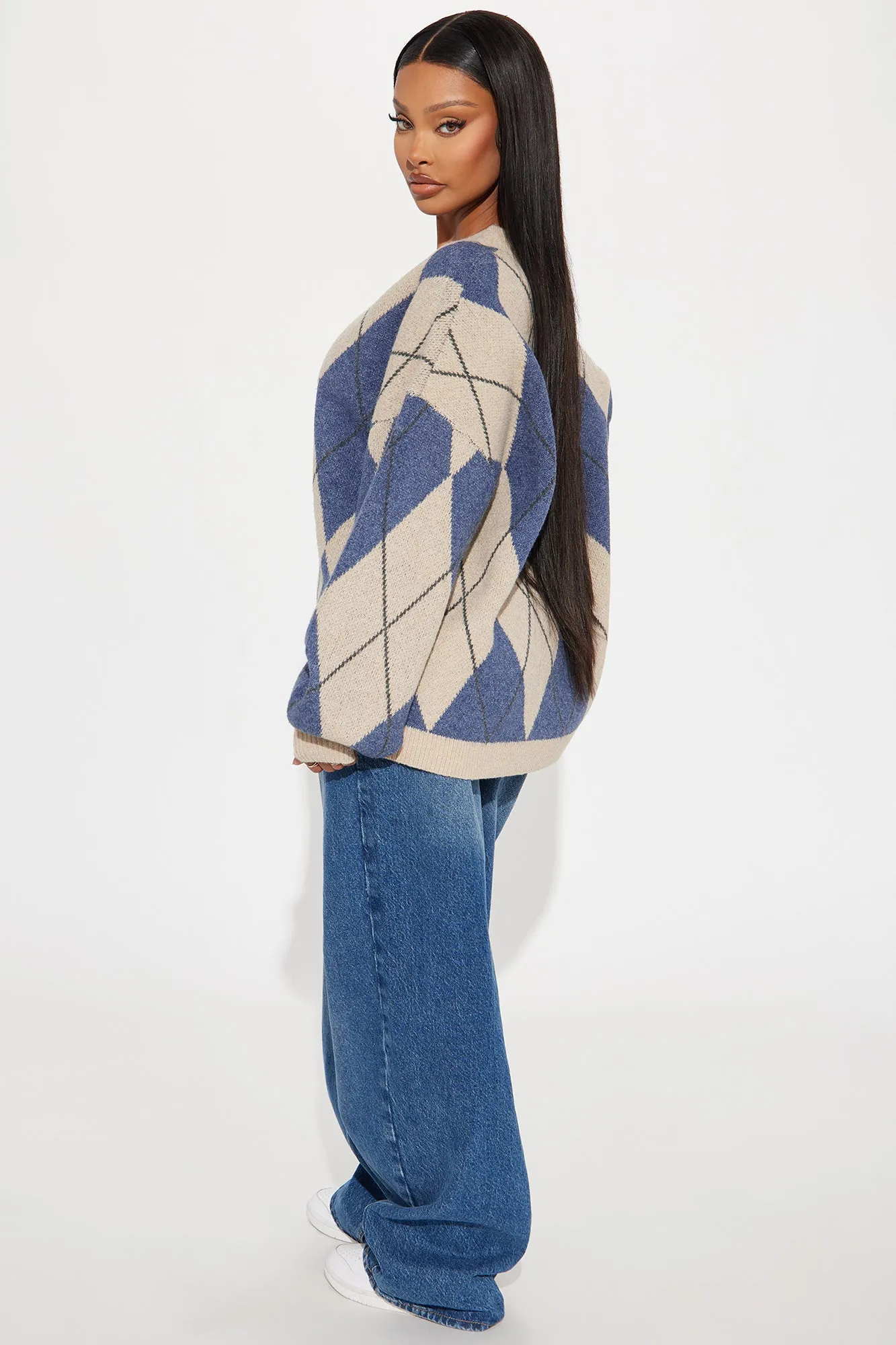 Aulina Argyle Sweater - Tan