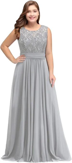 Babyonline Women Chiffon Long Mother of The Bride Dresses Plus Size Prom Dresses