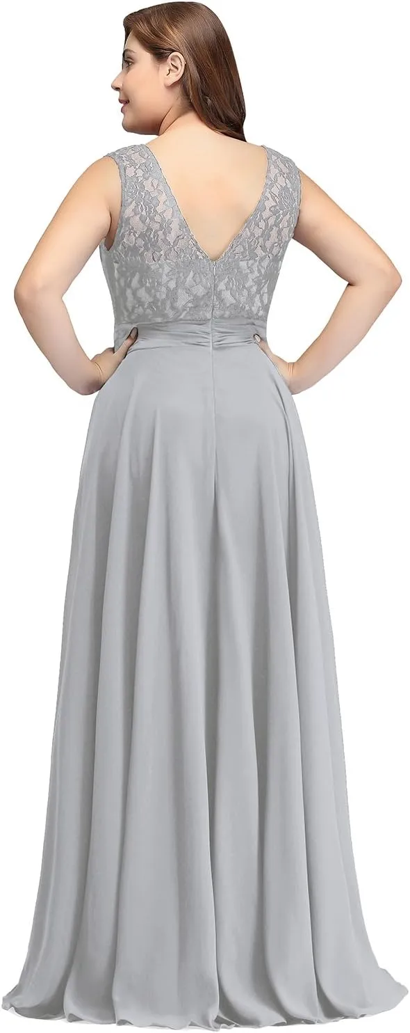 Babyonline Women Chiffon Long Mother of The Bride Dresses Plus Size Prom Dresses