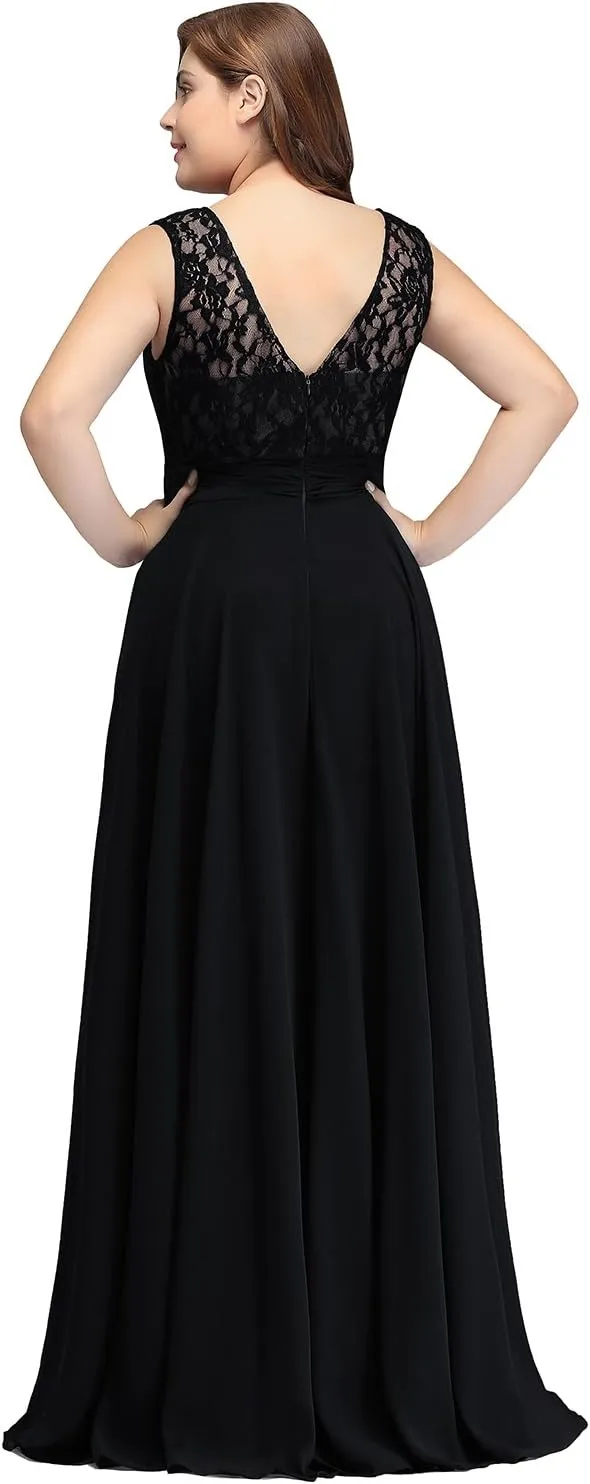 Babyonline Women Chiffon Long Mother of The Bride Dresses Plus Size Prom Dresses