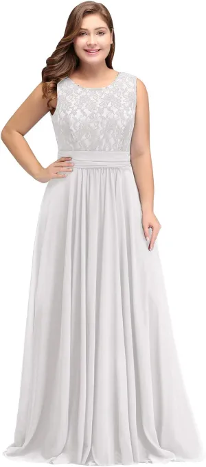 Babyonline Women Chiffon Long Mother of The Bride Dresses Plus Size Prom Dresses