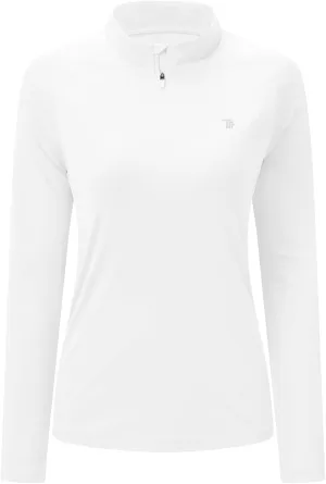 BASUDAM Women's Workout Shirts Quick Dry UPF 50  Sun Protection Long Sleeve Quarter Zip Pullover Athletic T-Shirts