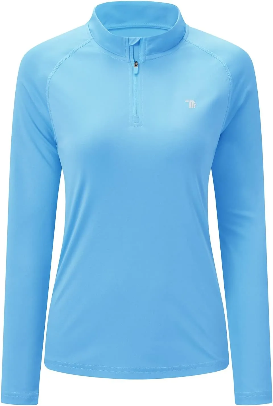 BASUDAM Women's Workout Shirts Quick Dry UPF 50  Sun Protection Long Sleeve Quarter Zip Pullover Athletic T-Shirts