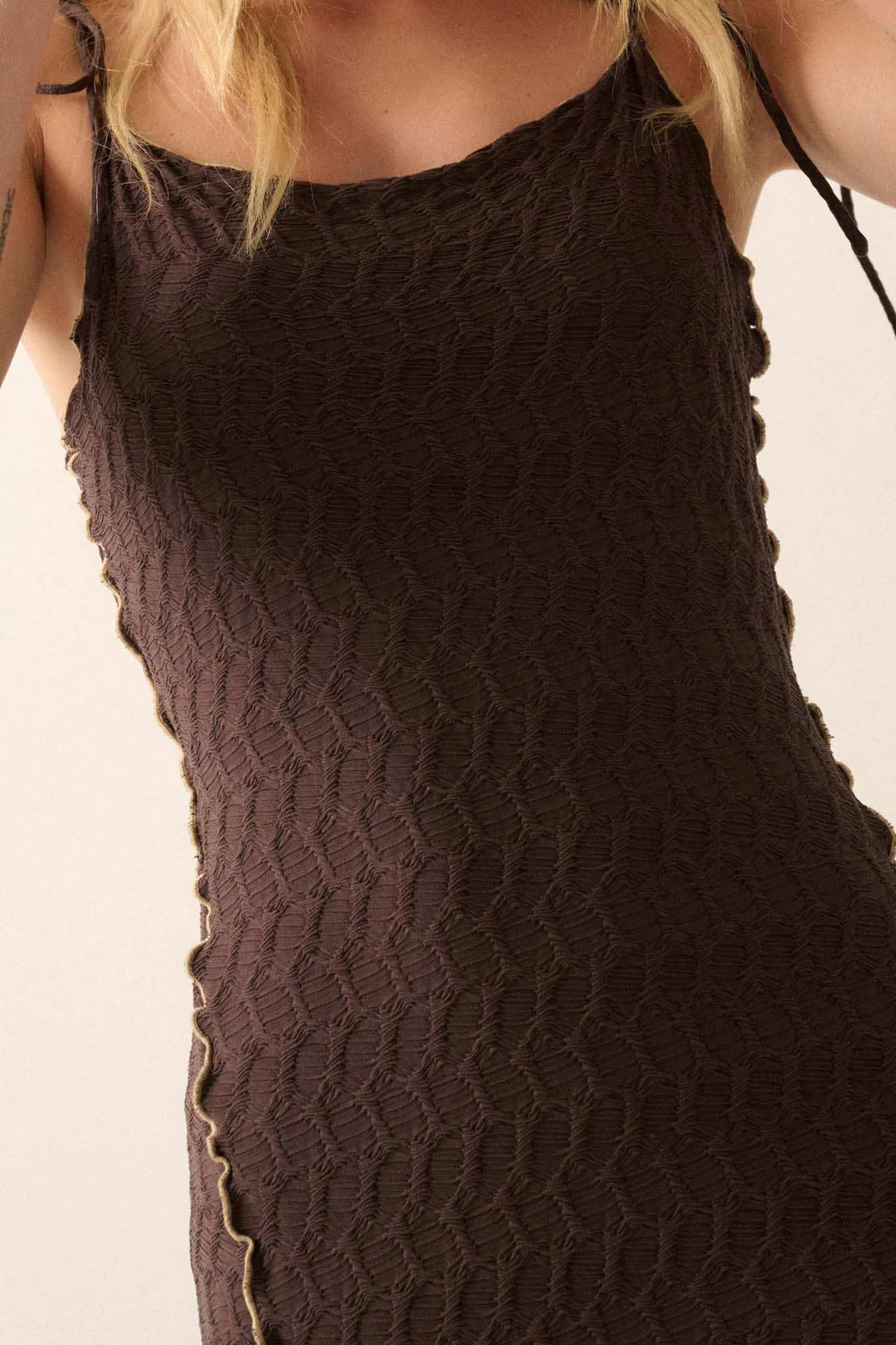 Beautiful Feeling Textured Knit Cami Maxi Dress