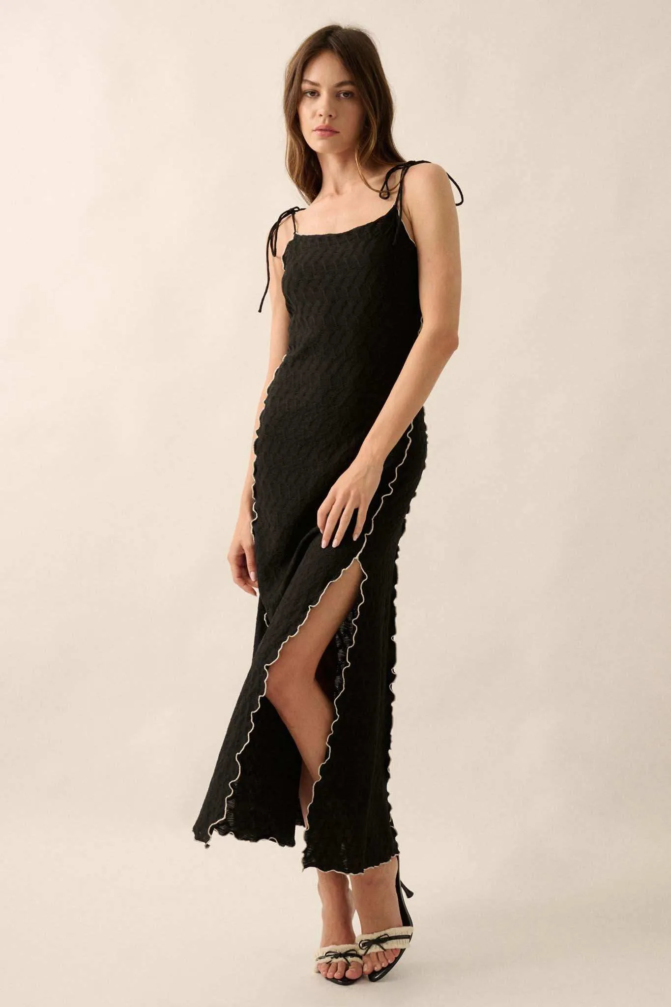 Beautiful Feeling Textured Knit Cami Maxi Dress