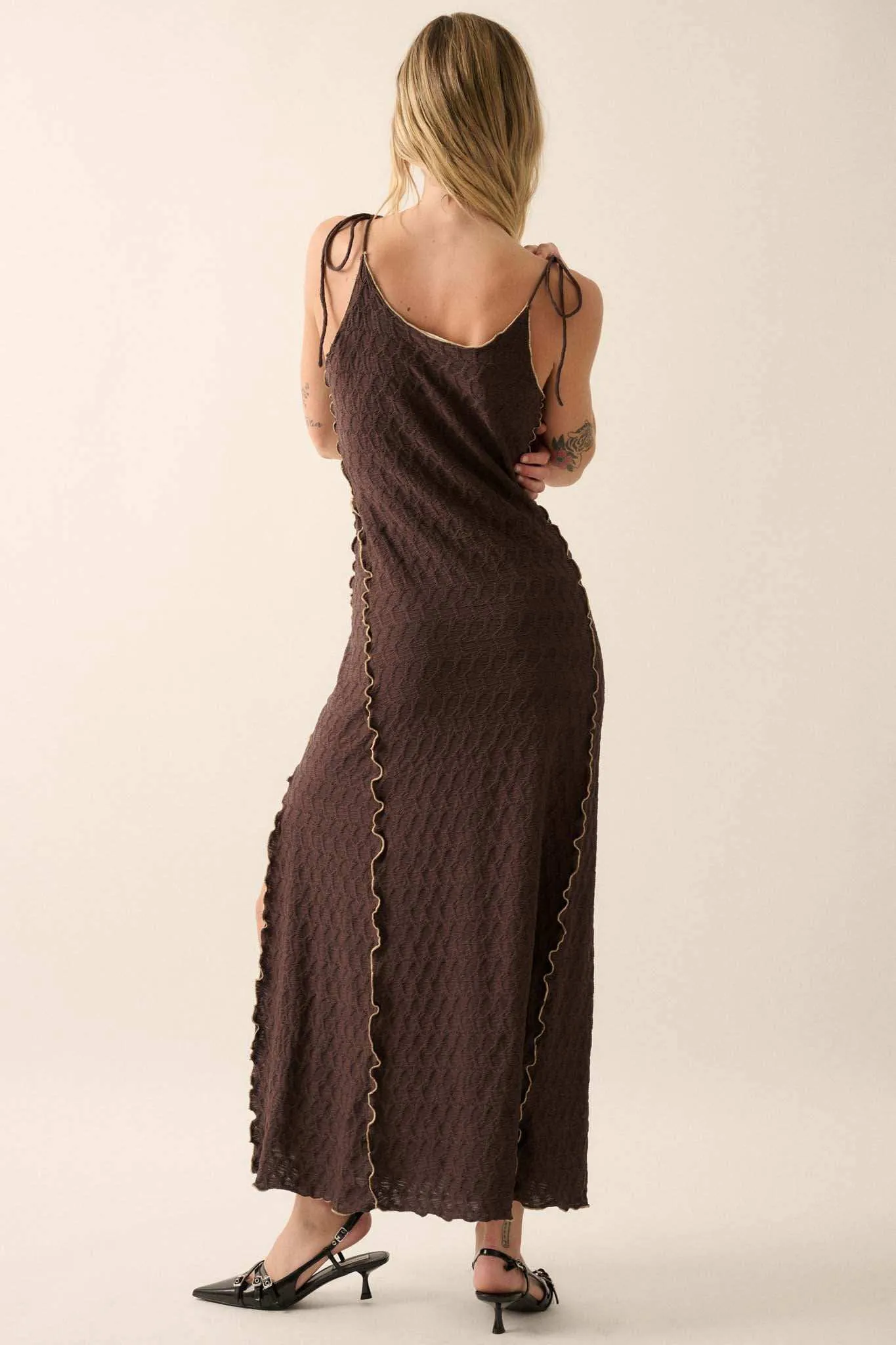 Beautiful Feeling Textured Knit Cami Maxi Dress