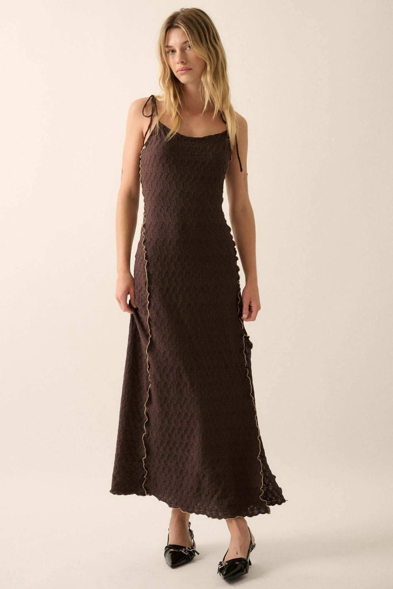 Beautiful Feeling Textured Knit Cami Maxi Dress