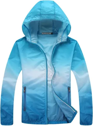 Binmer Womens Mens Sun Protection Hoodie Jacket Full Zip Long Sleeve Swim Beach Cover Up Lightweight Hiking Fishing Clothes
