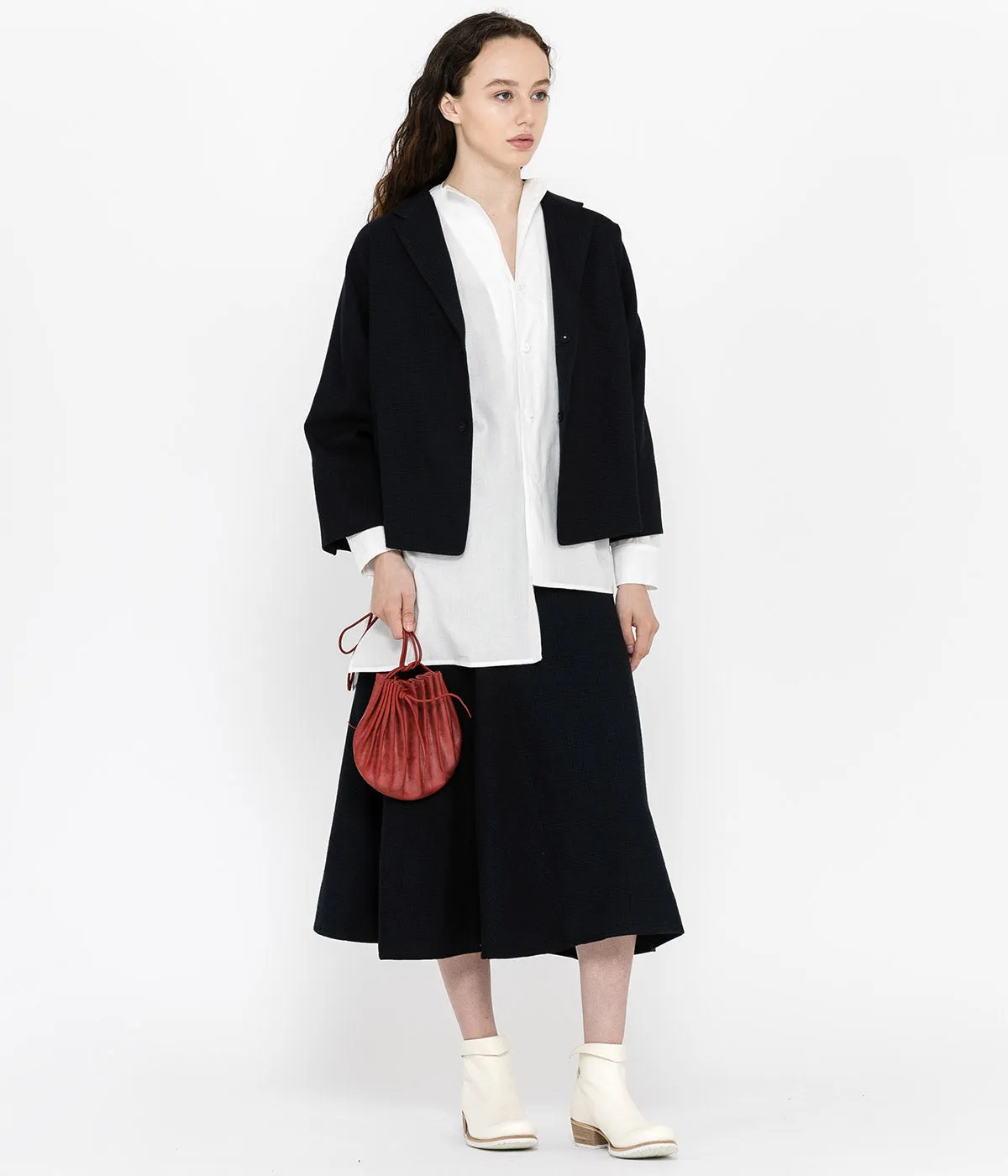 Black Flared Spiral Skirt