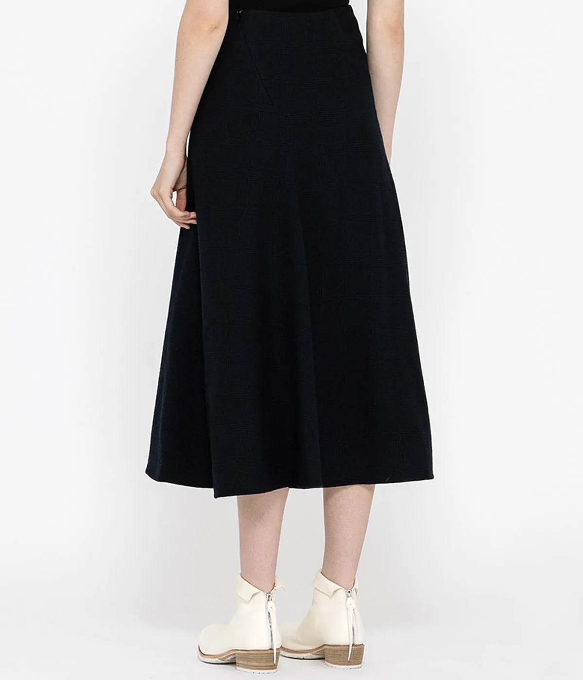 Black Flared Spiral Skirt