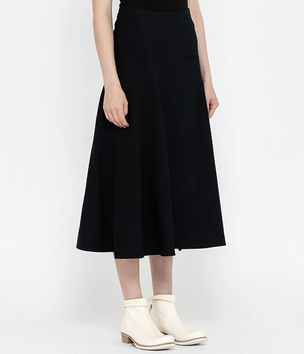 Black Flared Spiral Skirt