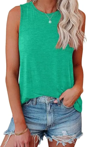 Bliwov Womens Summer Tank Tops Beach Vacation Fashion Outfits Clothes Loose Fit Casual Spring Sleeveless Shirts Blouses