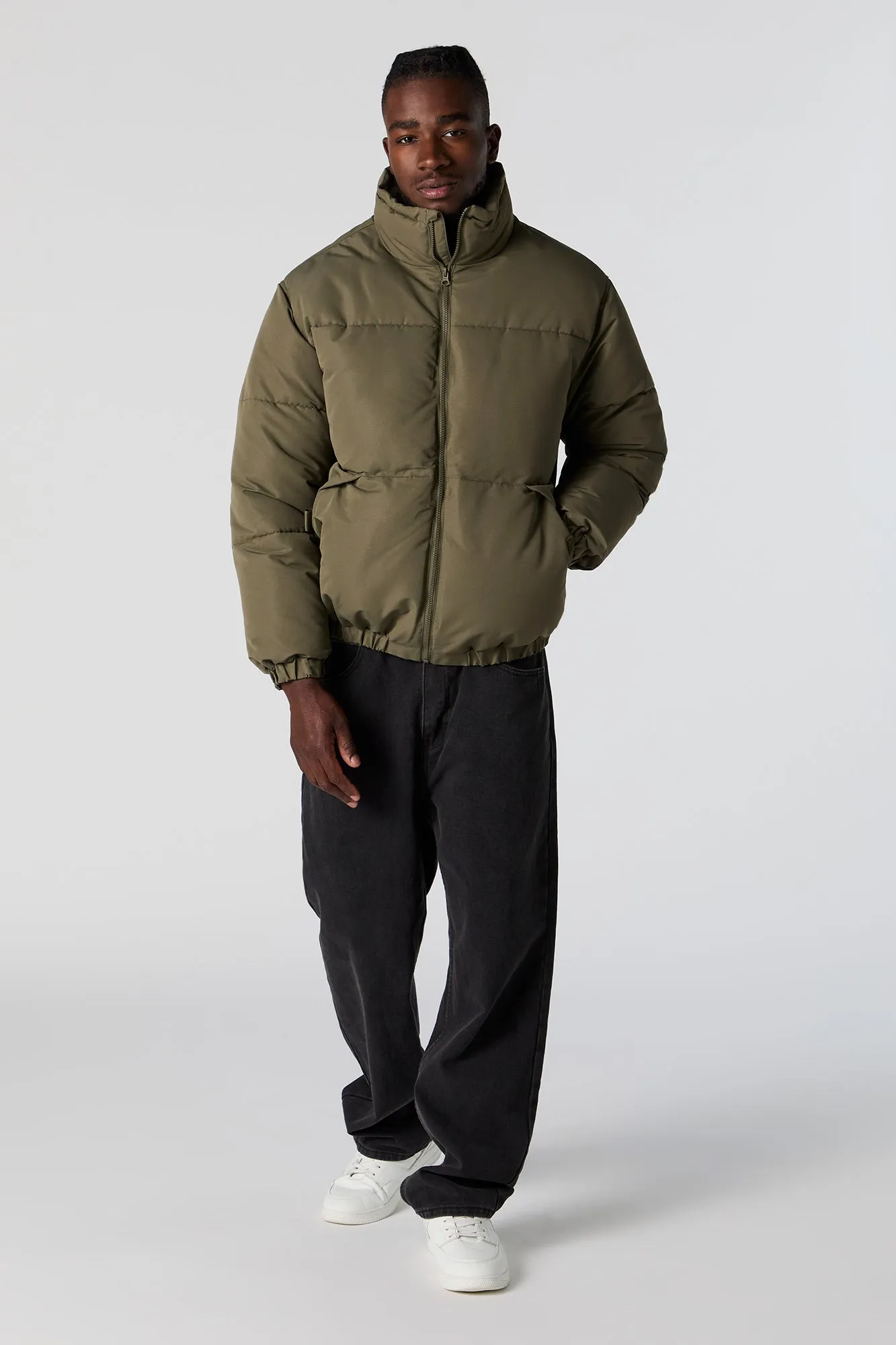 Blouson bouffant à col cheminée