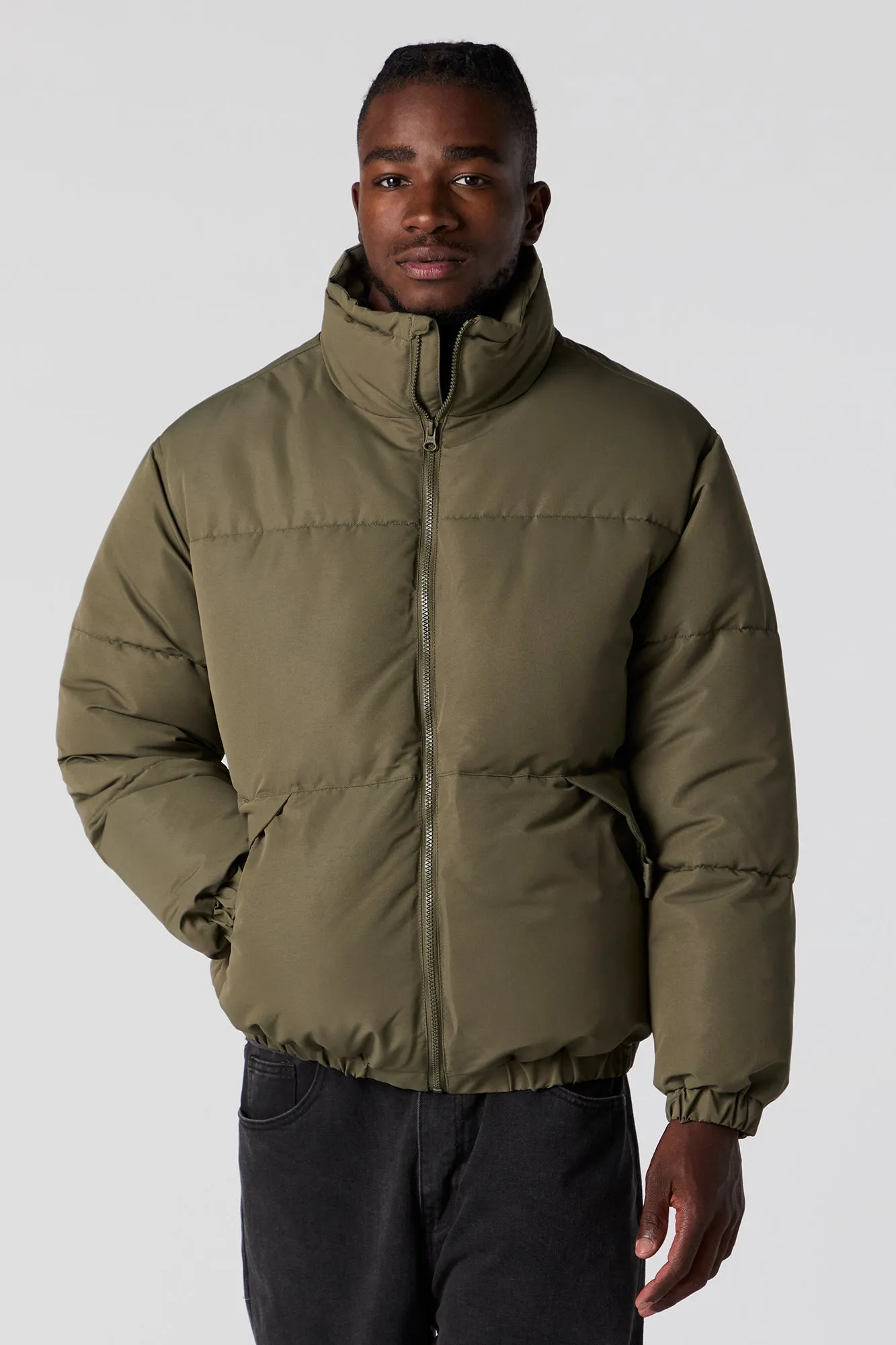 Blouson bouffant à col cheminée