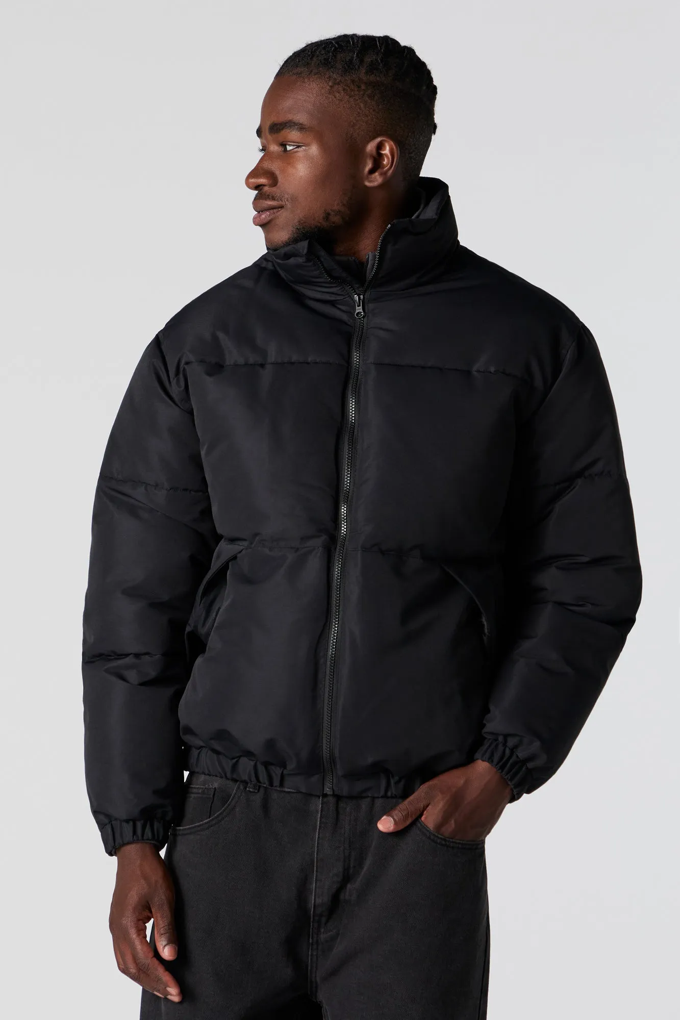 Blouson bouffant à col cheminée