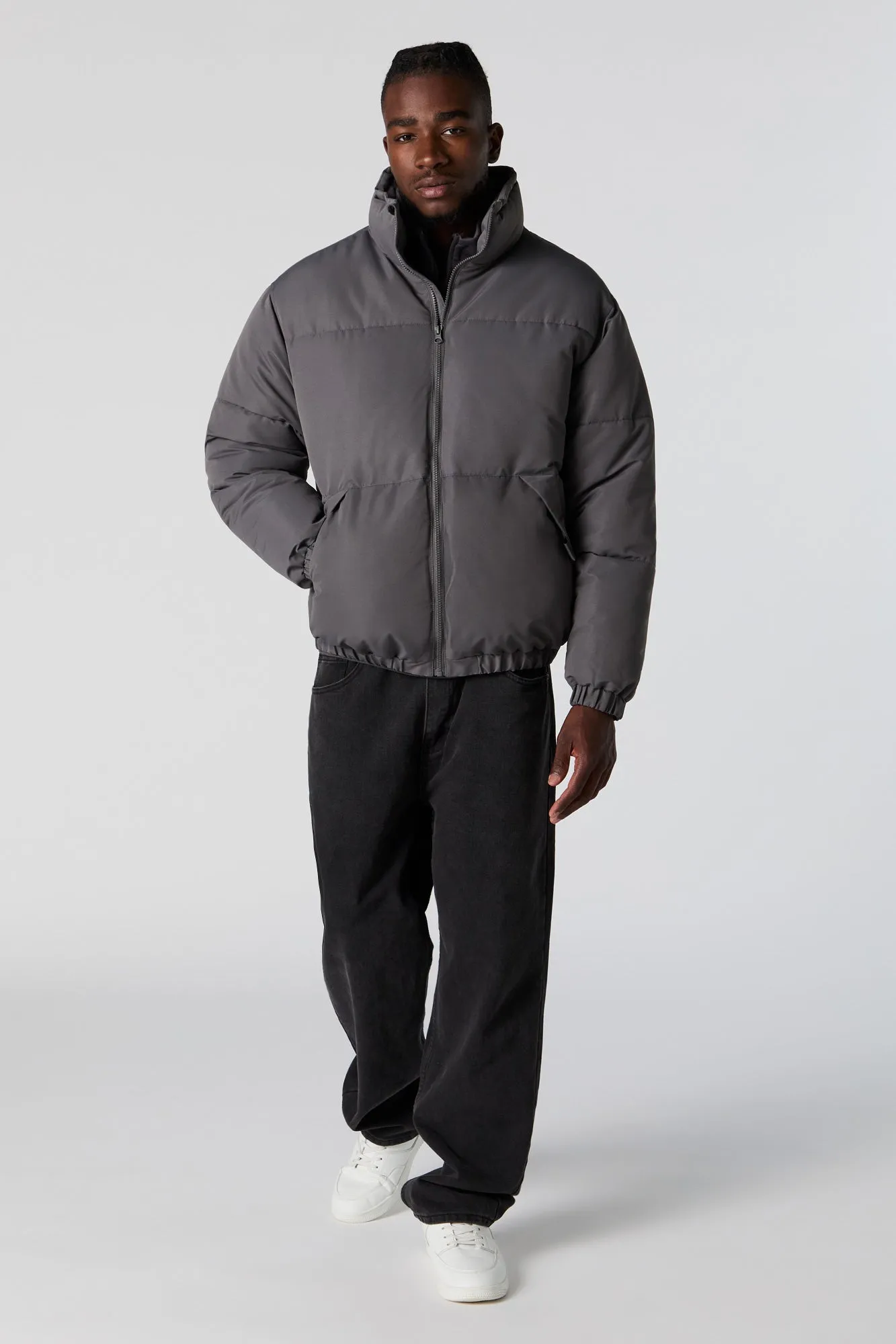 Blouson bouffant à col cheminée