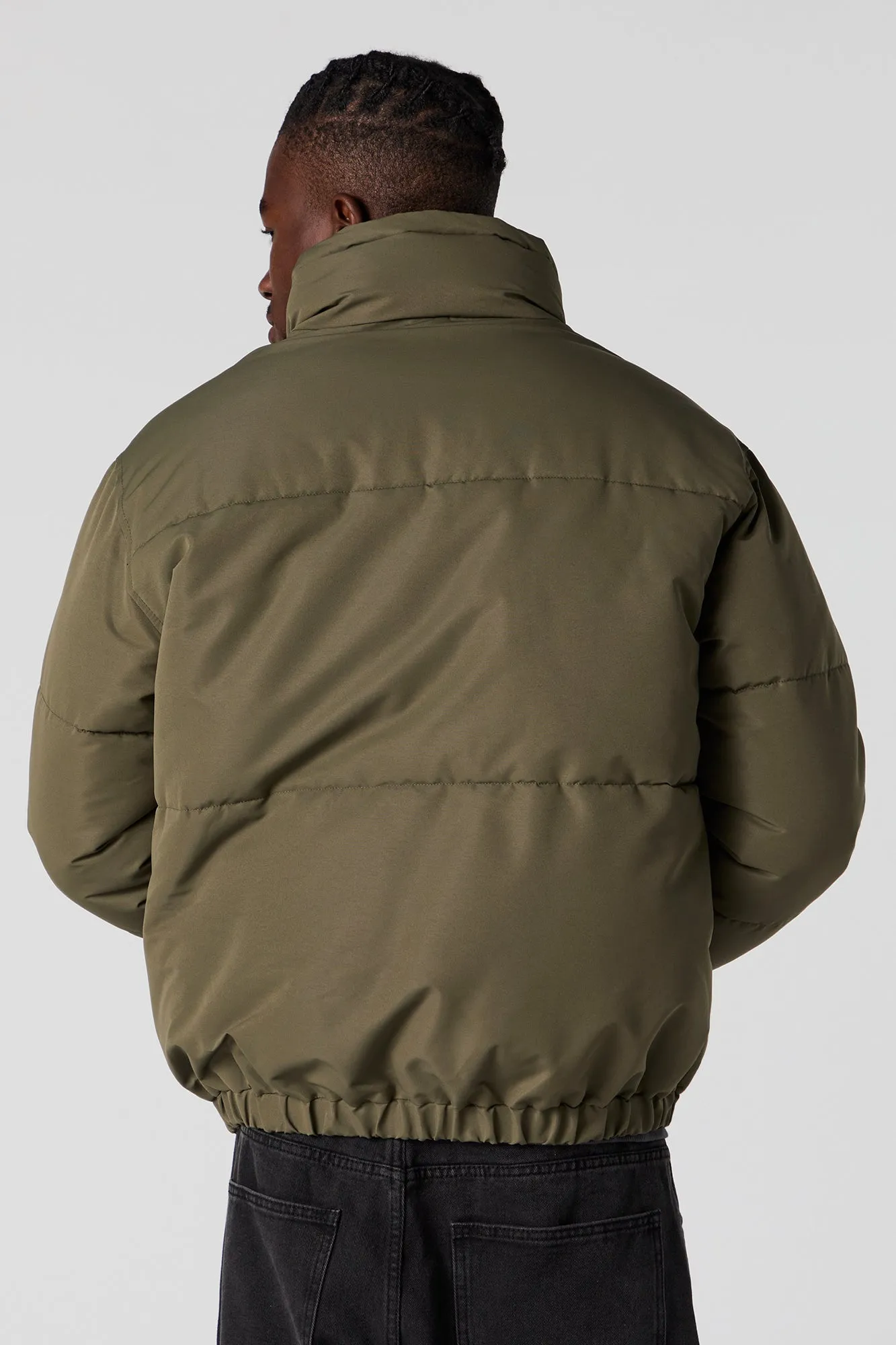 Blouson bouffant à col cheminée