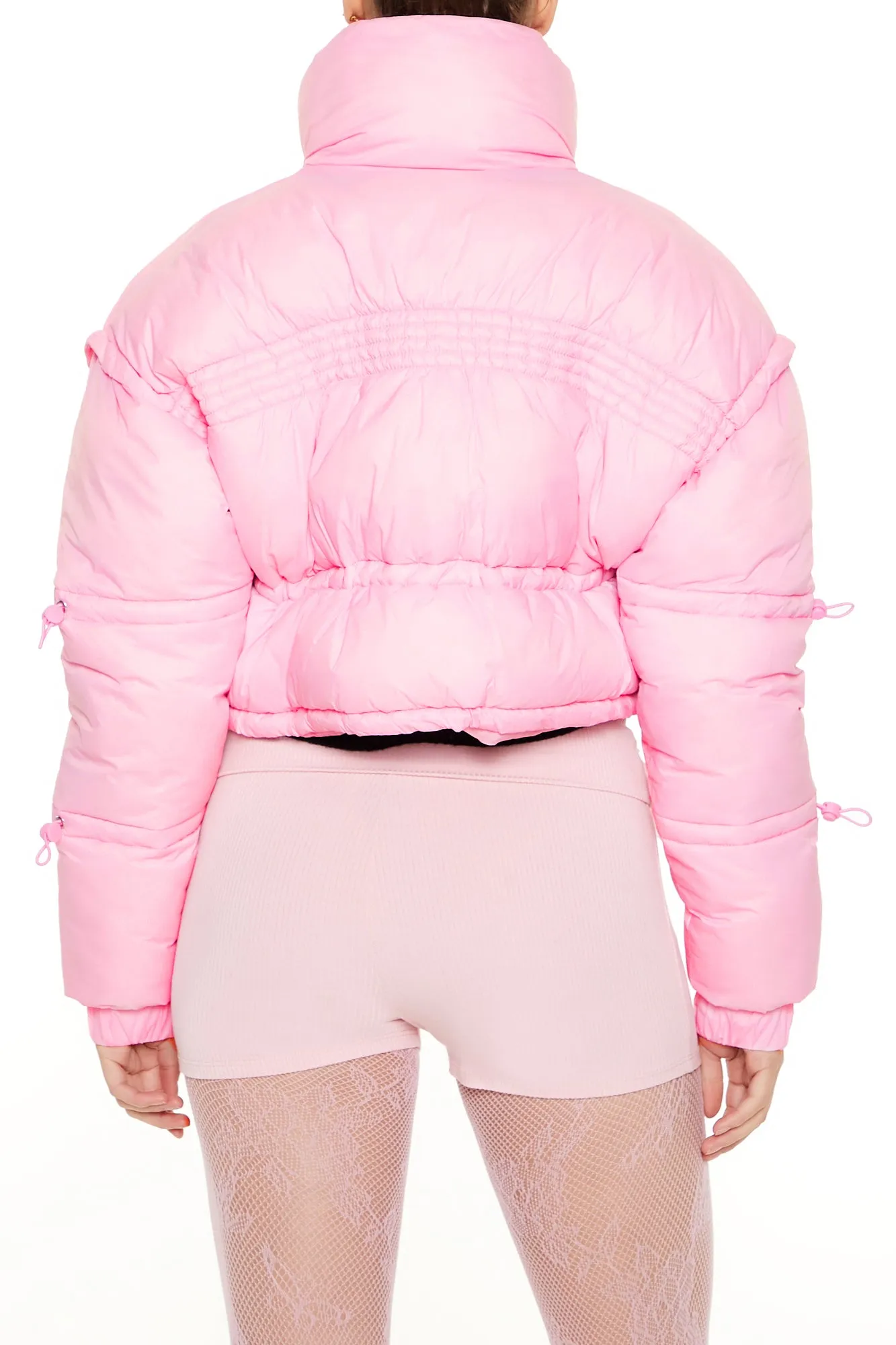 Blouson bouffant court rose
