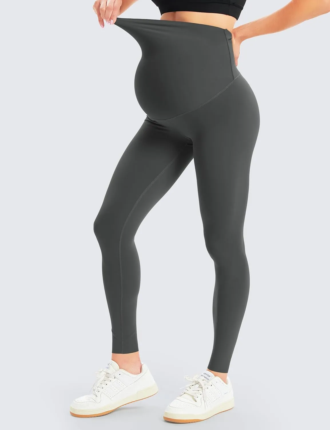 BONVIGOR Women's Maternity Leggings Over The Belly Bump Workout Full Length Leggings Running Active Yoga Pants