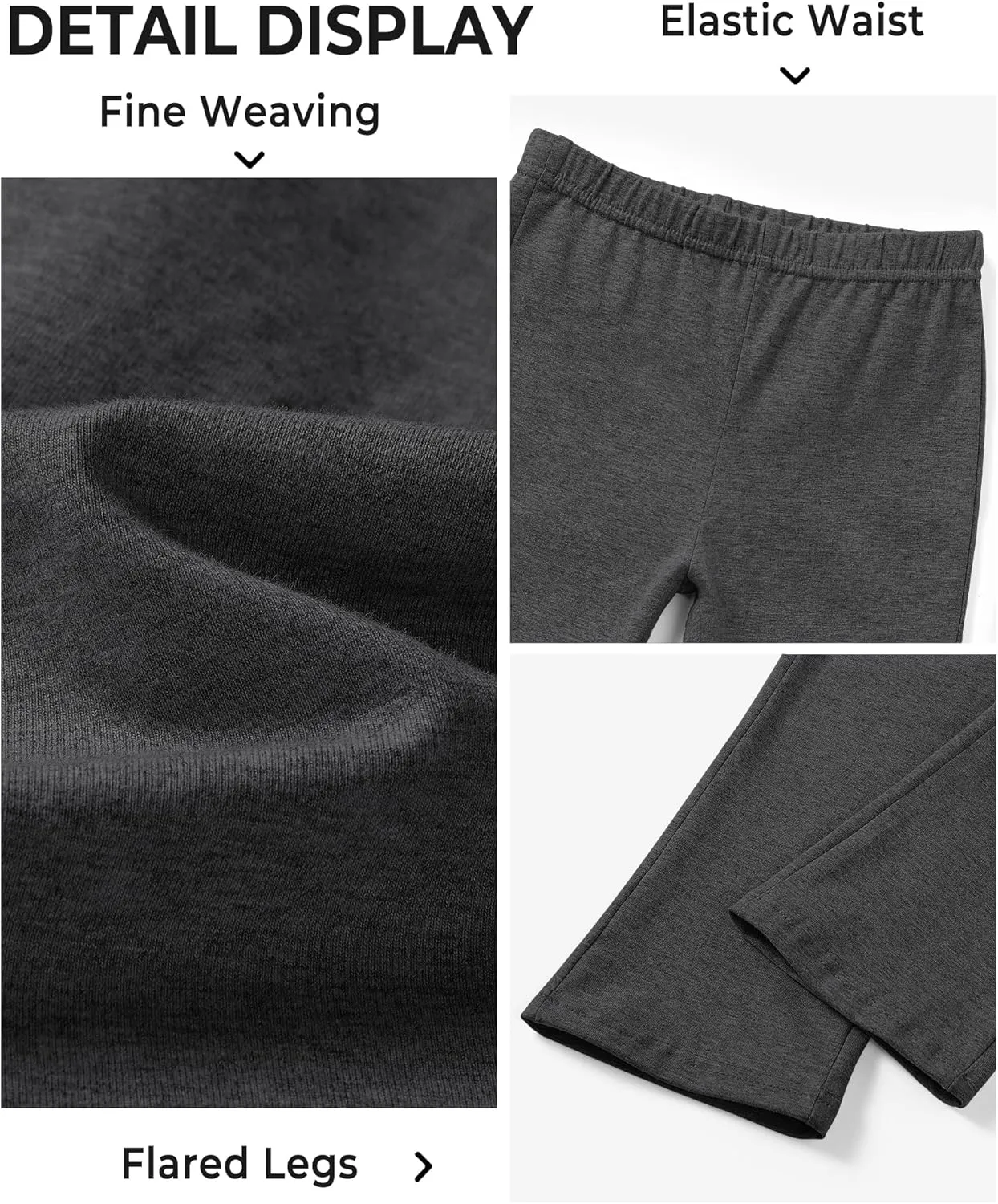 BOOPH Girls Flare Leggings Kids High Waist Bell Bottom Pants Casual Cotton Leggings for Teen Girls