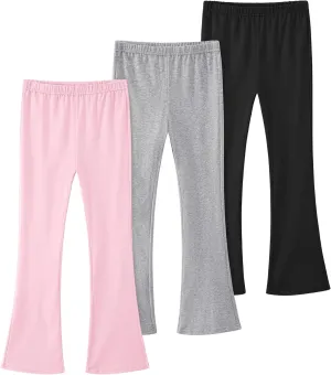 BOOPH Girls Flare Leggings Kids High Waist Bell Bottom Pants Casual Cotton Leggings for Teen Girls