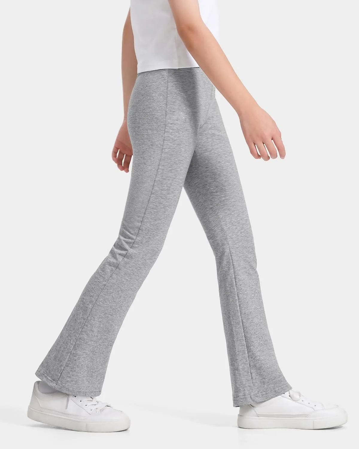 BOOPH Girls Flare Leggings Kids High Waist Bell Bottom Pants Casual Cotton Leggings for Teen Girls