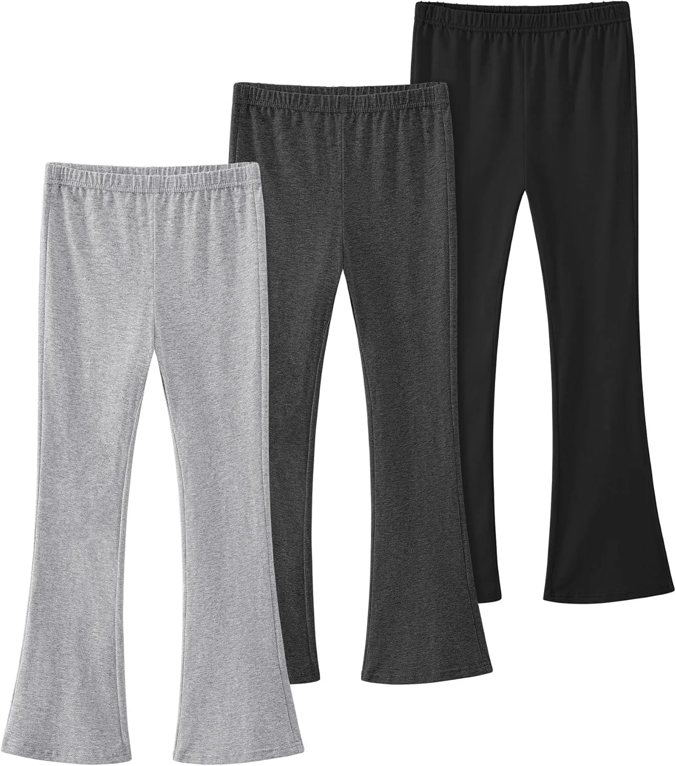 BOOPH Girls Flare Leggings Kids High Waist Bell Bottom Pants Casual Cotton Leggings for Teen Girls