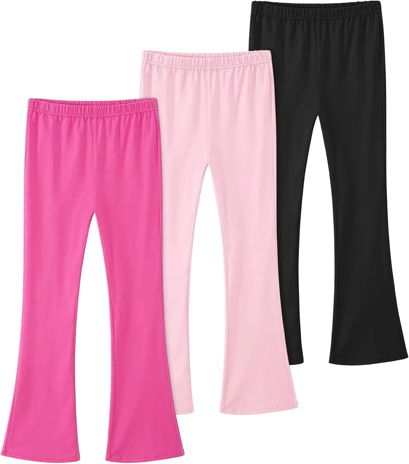 BOOPH Girls Flare Leggings Kids High Waist Bell Bottom Pants Casual Cotton Leggings for Teen Girls