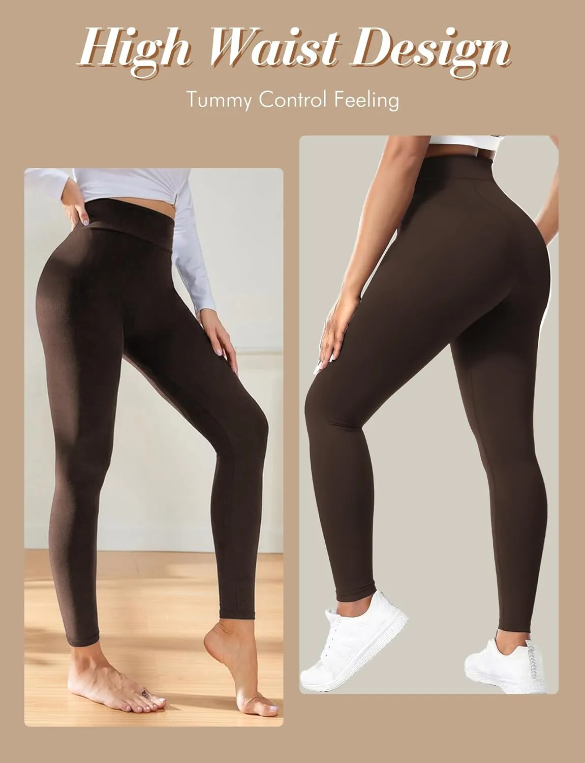 Buauty Black Cotton Leggings for Women,Womens Workout Leggings Control Tights for Women Running Pants & Plus Size
