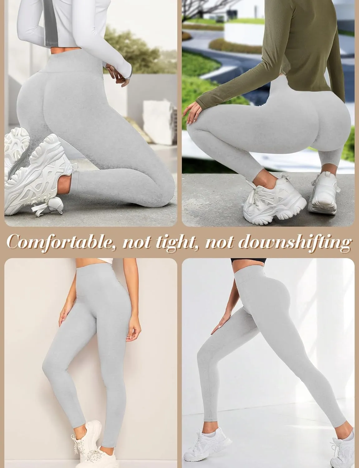 Buauty Black Cotton Leggings for Women,Womens Workout Leggings Control Tights for Women Running Pants & Plus Size