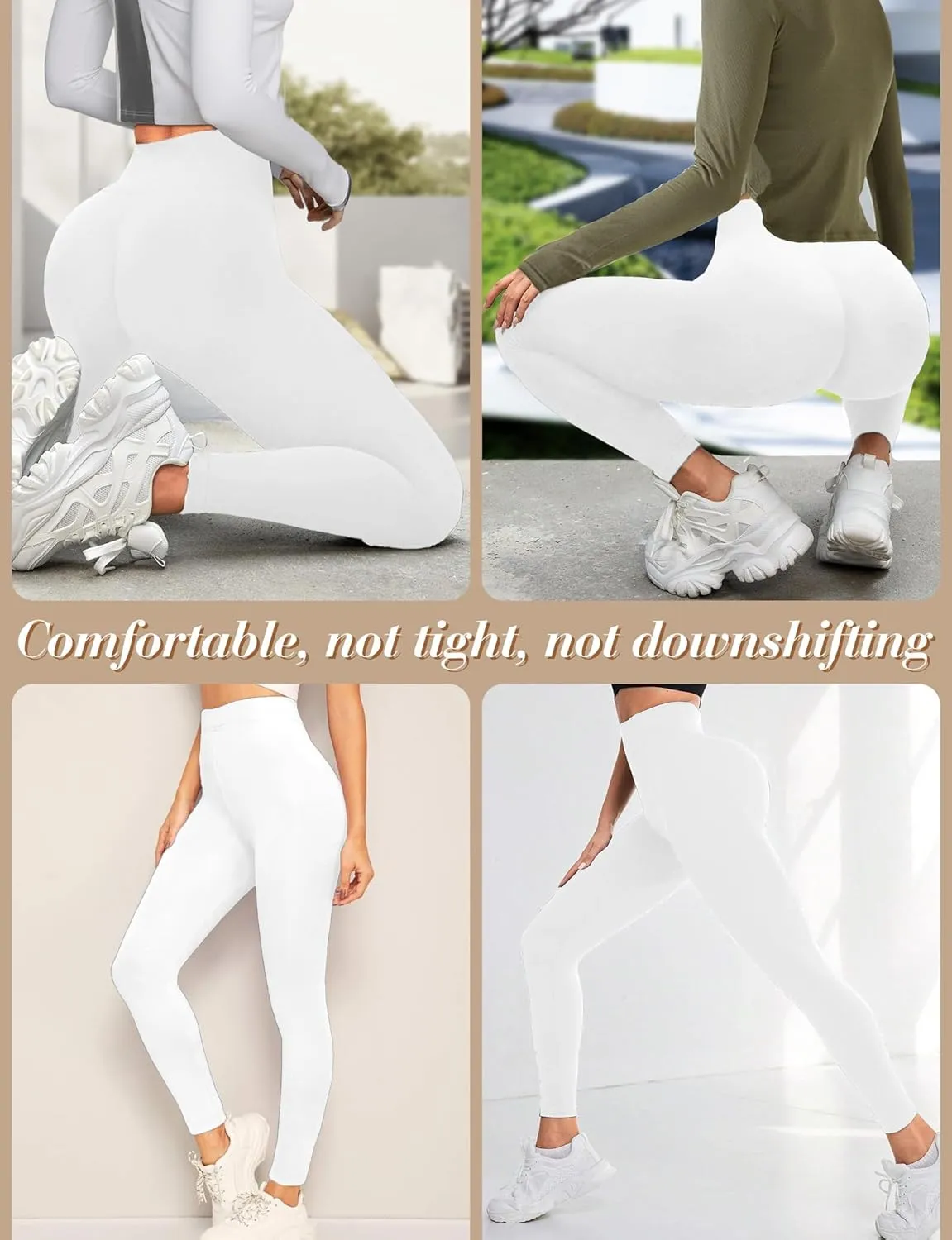 Buauty Black Cotton Leggings for Women,Womens Workout Leggings Control Tights for Women Running Pants & Plus Size