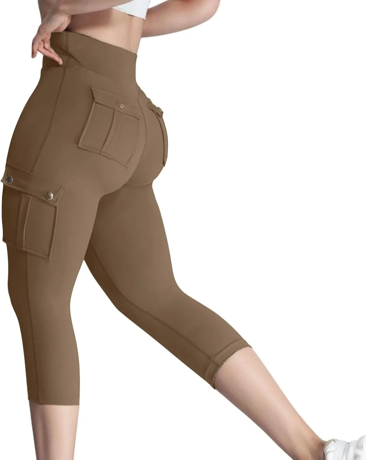 Butt Lifting Capri Leggings for Women Tummy Control with Pockets Cargo Leggings Womens Capris Summer Cargo Capris