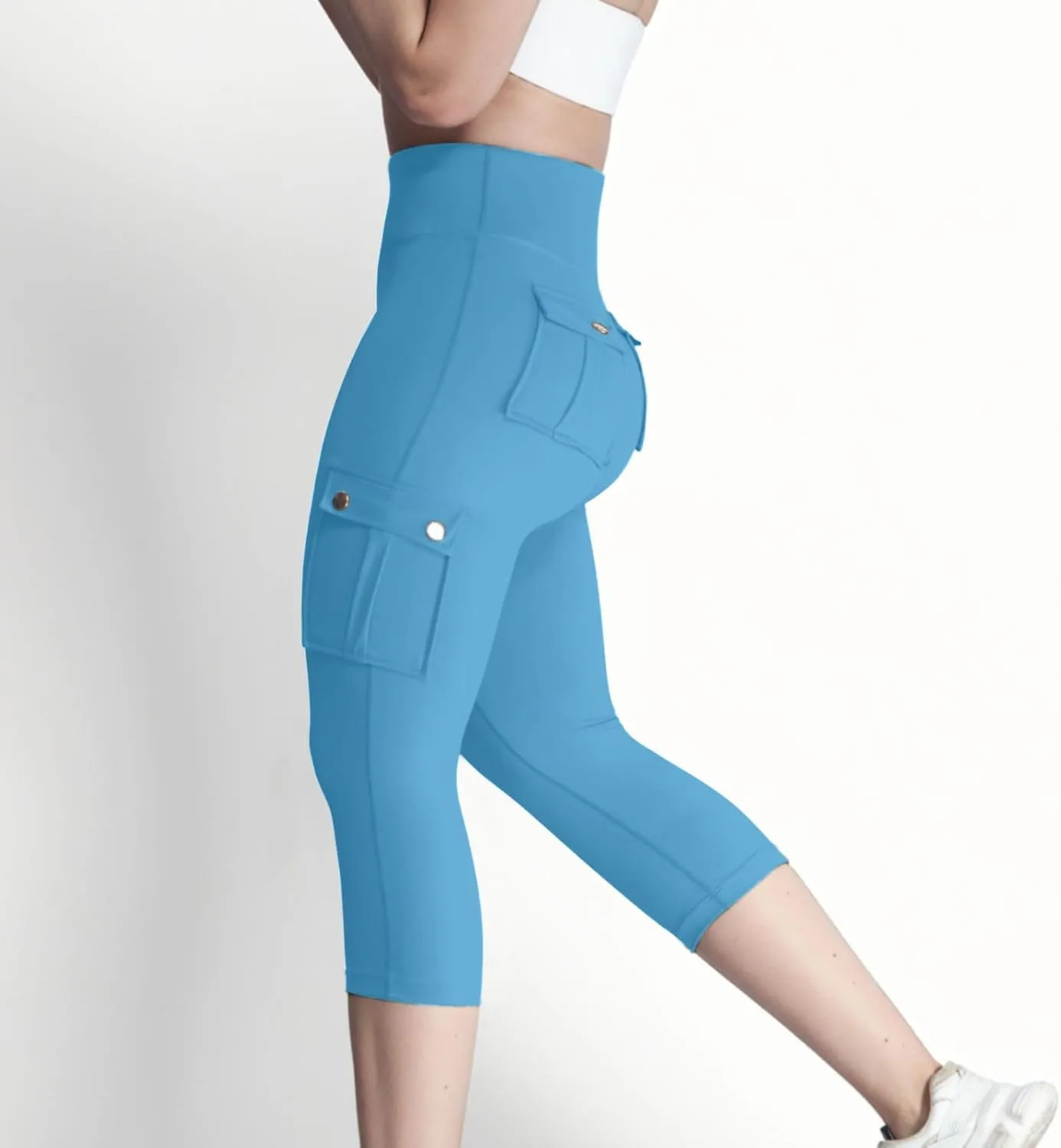 Butt Lifting Capri Leggings for Women Tummy Control with Pockets Cargo Leggings Womens Capris Summer Cargo Capris