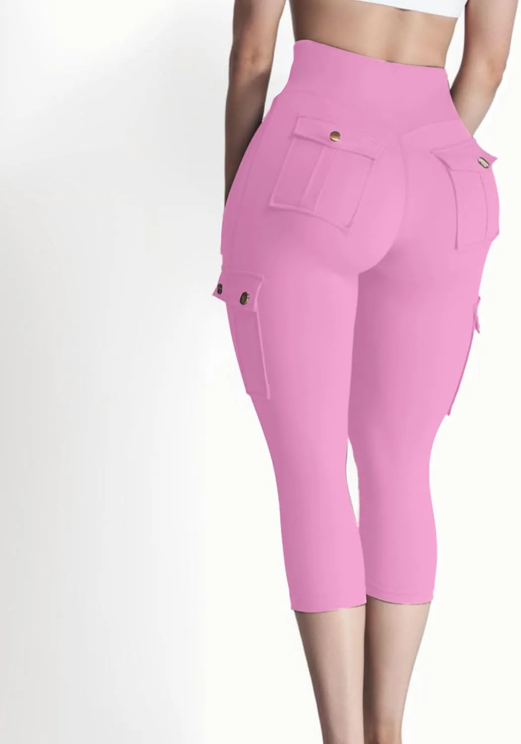Butt Lifting Capri Leggings for Women Tummy Control with Pockets Cargo Leggings Womens Capris Summer Cargo Capris