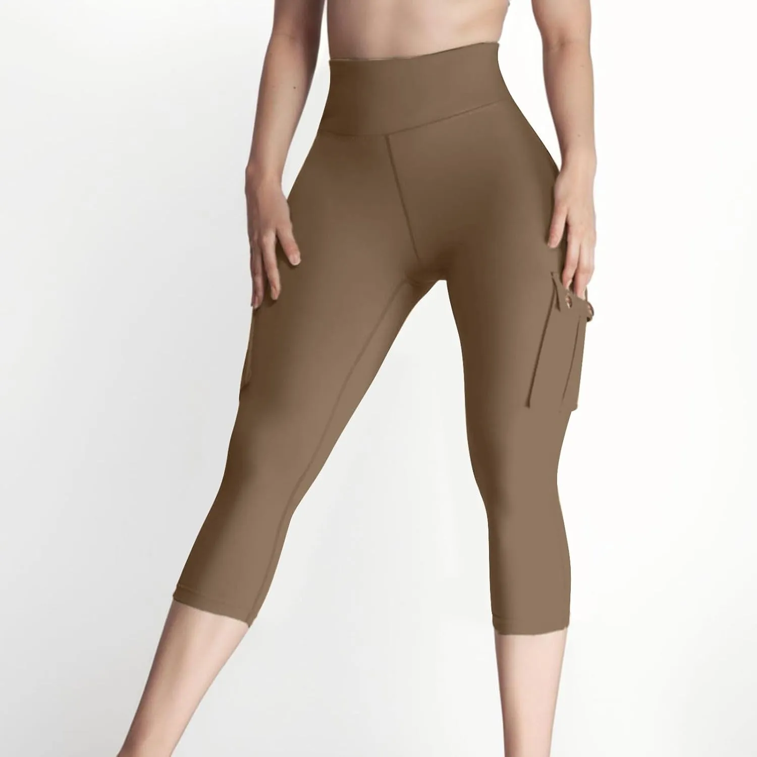 Butt Lifting Capri Leggings for Women Tummy Control with Pockets Cargo Leggings Womens Capris Summer Cargo Capris