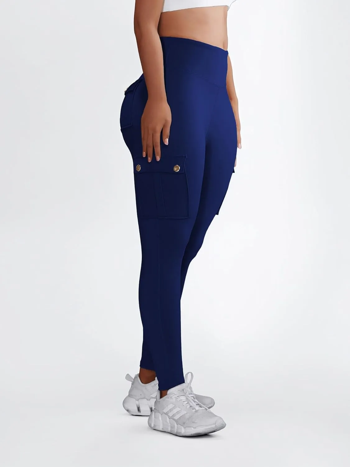 Butt Lifting Leggings with Flap Pockets Workout Cargo Leggings for Women High Waist Tummy Control Running Yoga Pants